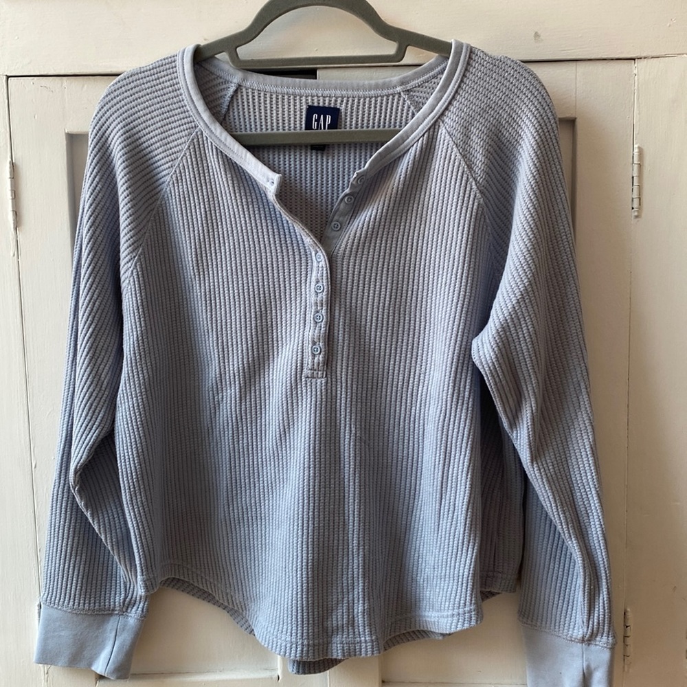 Gap Long Sleeve Waffle Knit Top